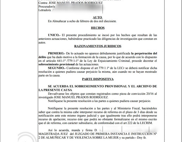 Sobresedo y archivado el caso contra el que fuera trabajador del rea de Juventud de Almucar, J. M. Prados.